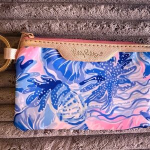 Lilly Pulitzer Vibrant Blue and Pink Pouch